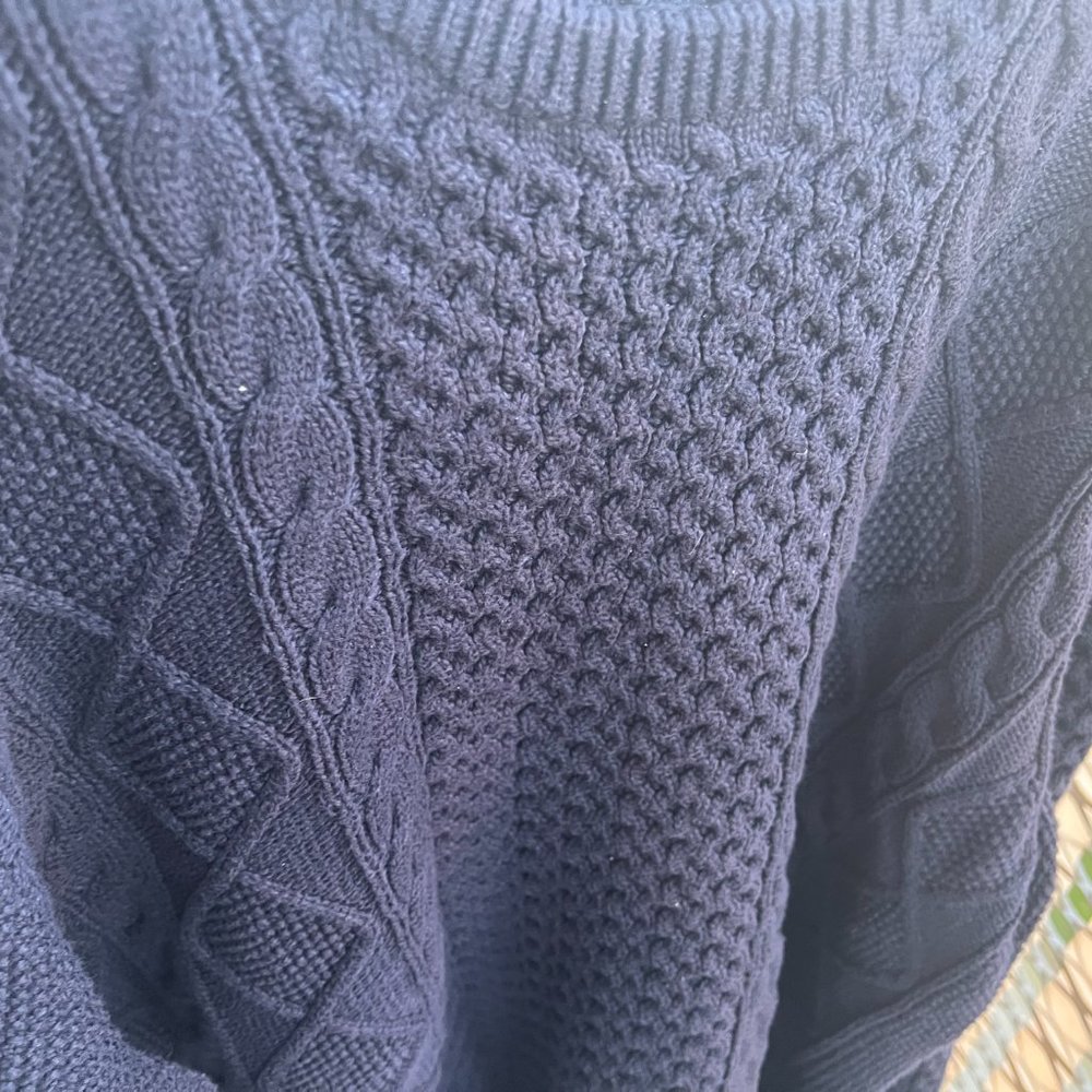 Polo Ralph Lauren Fisherman Sweater (Big & Tall) sz 3XB Navy Blue - Picture 3 of 5
